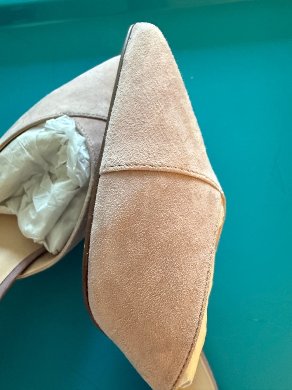 Brand New Franco Sarto Blush Suede D'Orsay Pointed Toe Heels - Picture 4 of 8